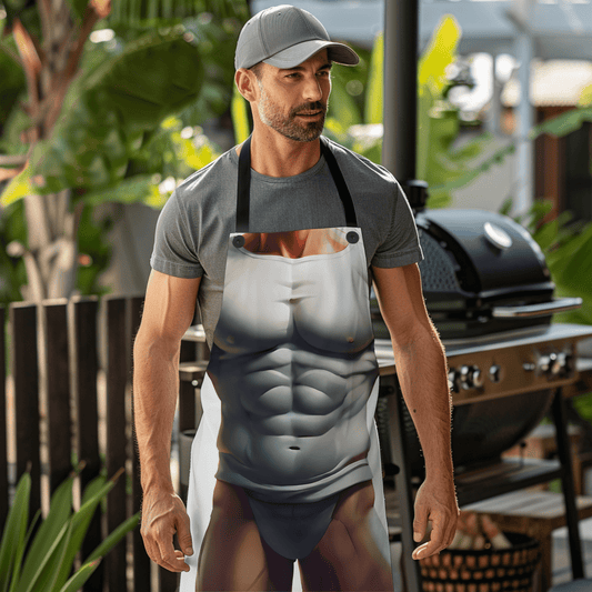 Aprons for men with mr. universe design