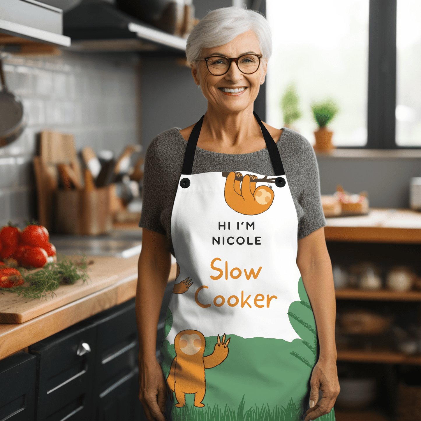 Apron for women slow cooker mockup
