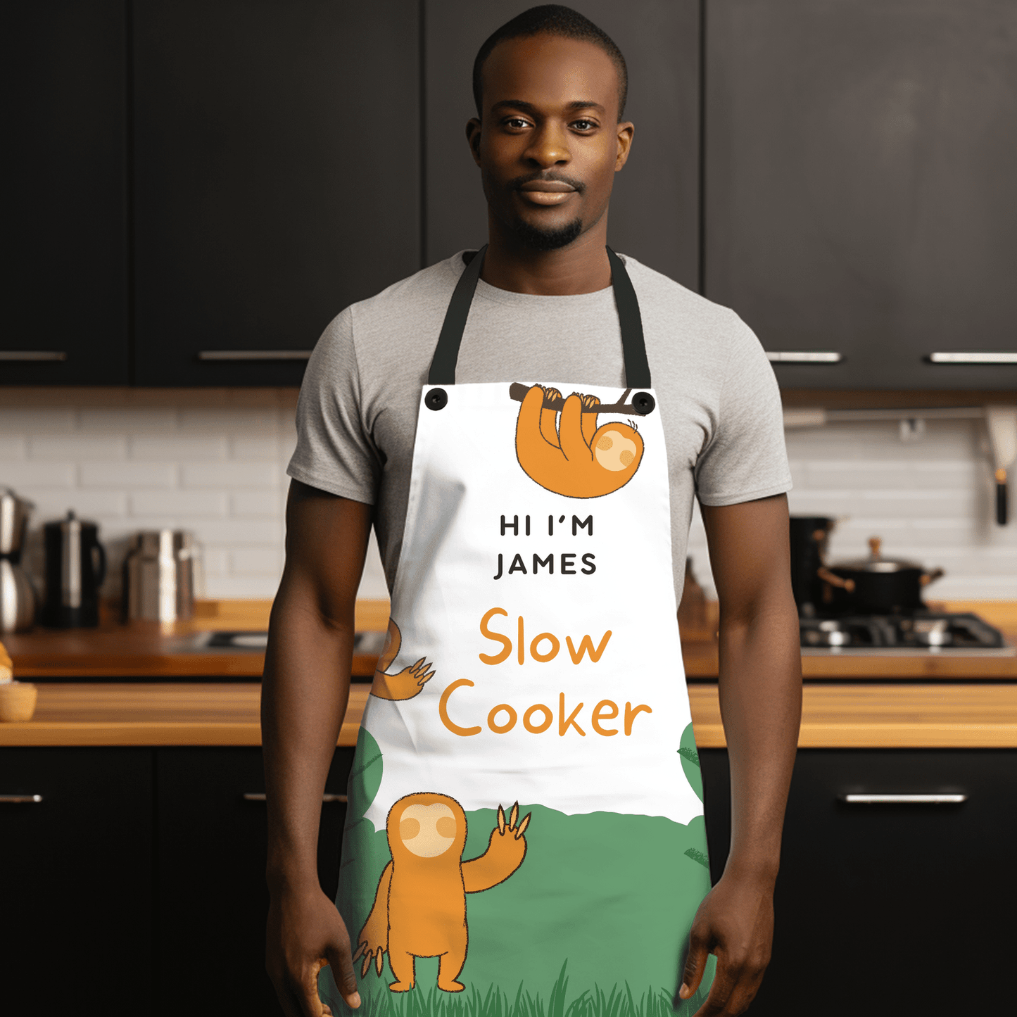 Apron for men with slow cooker mockup