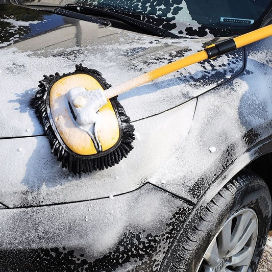 Trendseekrs car wash brush in use when washing the car with the brush